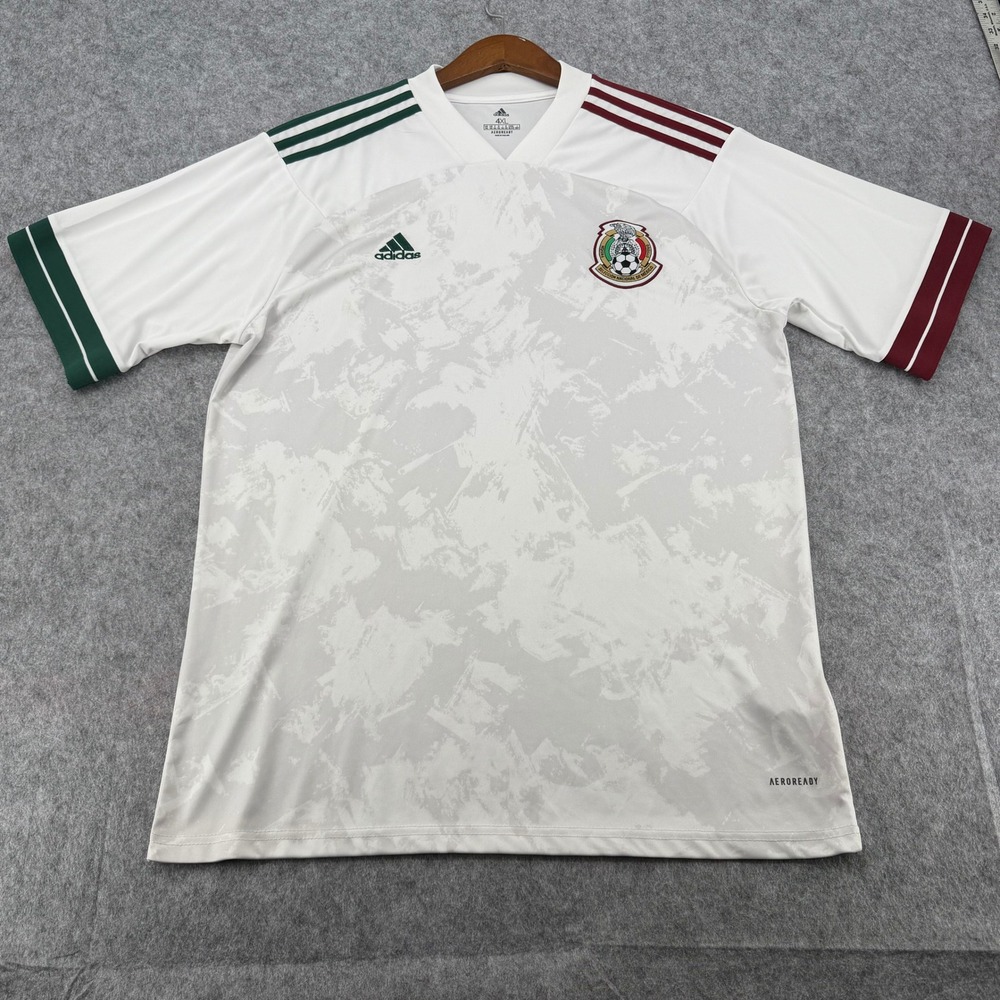 Adidas Mexico Soccer Jersey Mens 4XL White Grey Aeroready Short Sleeve Shirt